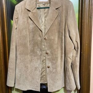 Jones New York Tan Blazer Classic Suede Jacket
